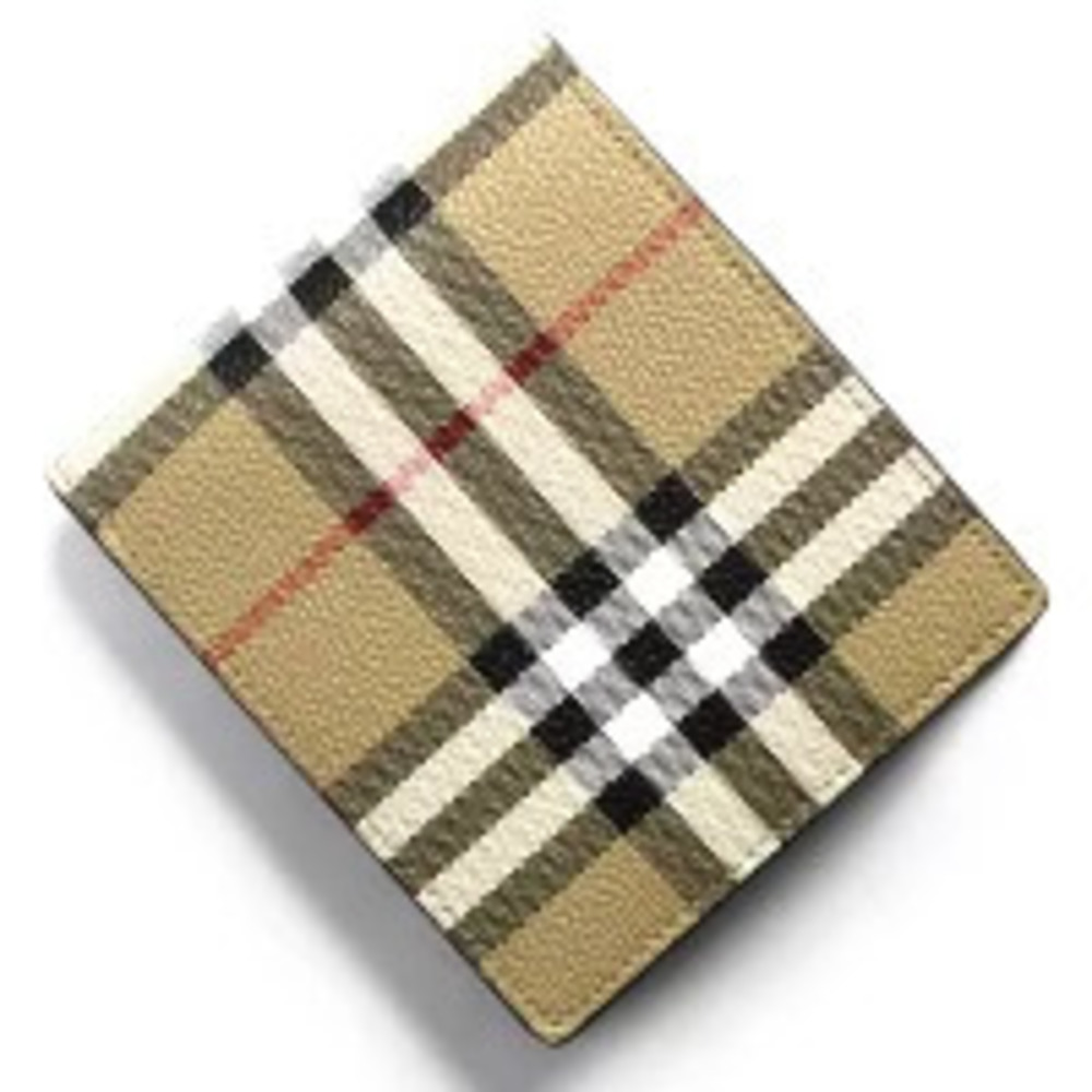 Burberry bi fold wallet CC Bill coin check archive beige MS DFC
